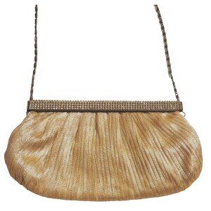 Carlo Fellini Gold Shimmer Clutch Evening Bag